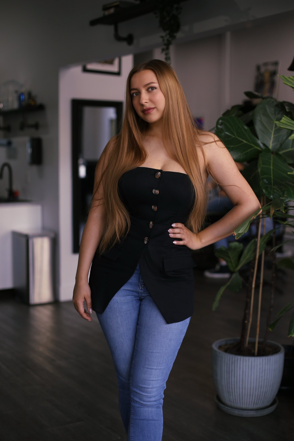 Ania Ray, custom colour tattoo artist, in her New Westminster studio